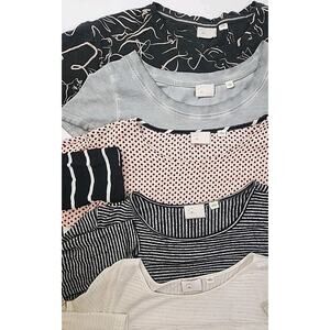 Lot Of 5 Anthro Postage Stamp Tunic Tops Casual Women XS-S Black Gray